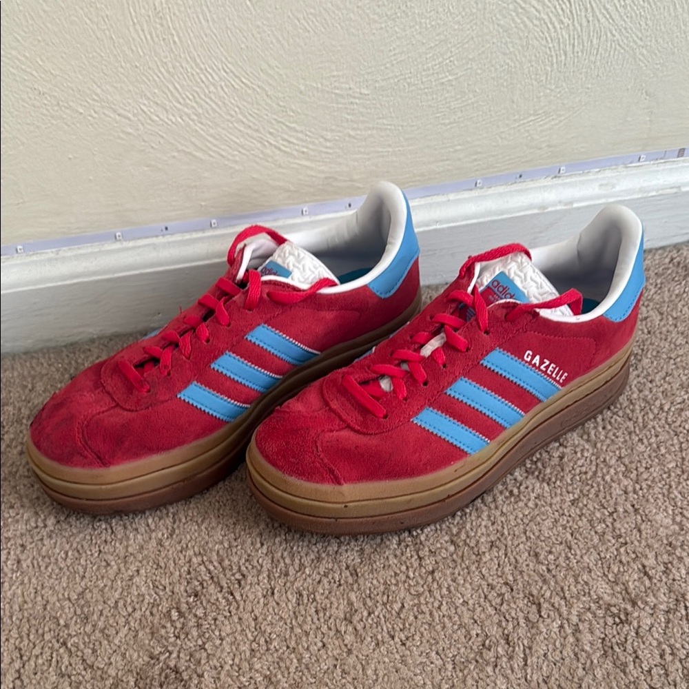 Adidas Gazelle Red and Blue Sneakers